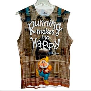 Disney RunDisney Tank Snow White Happy Dwarf Graphic Tee Running Shirt